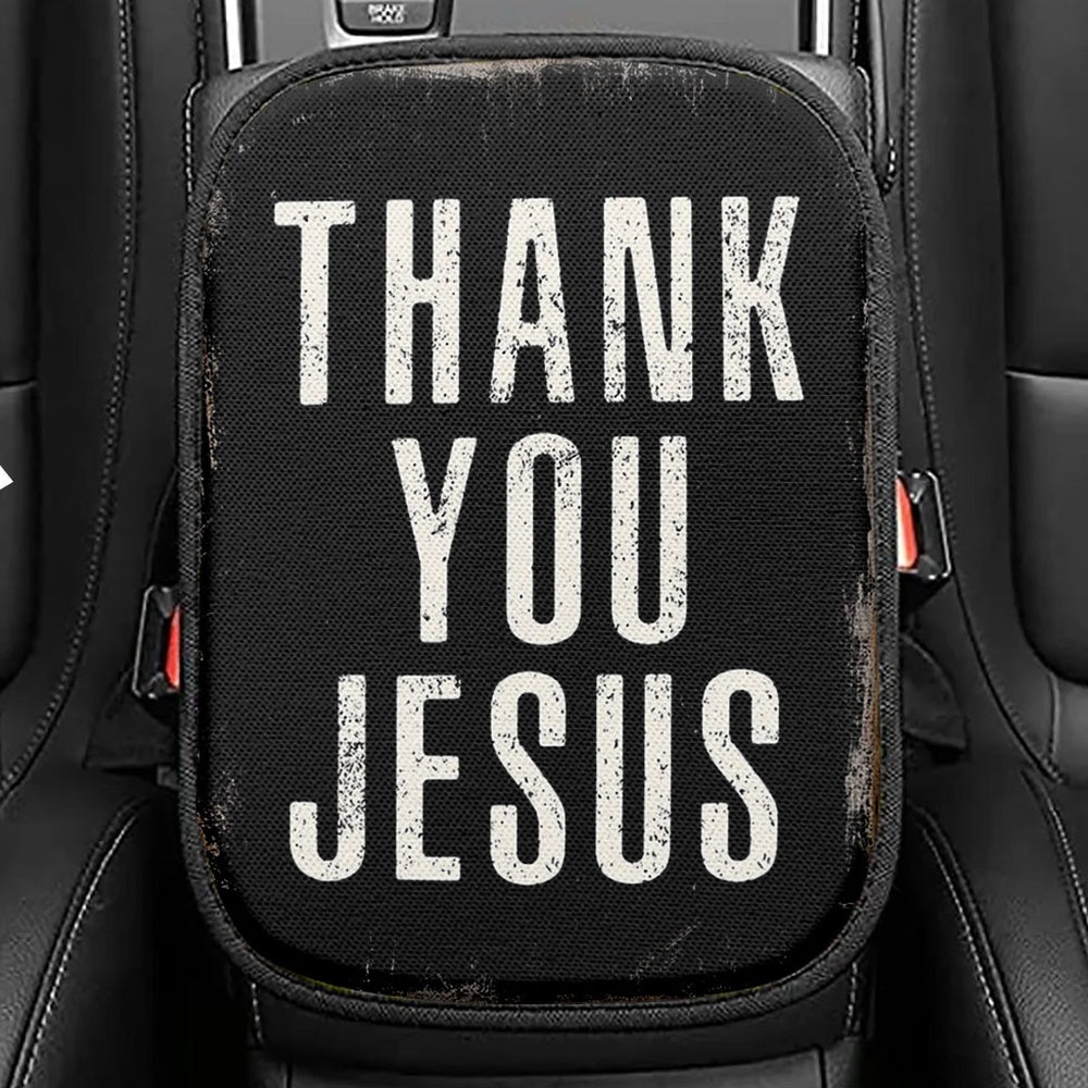 Thank You Jesus Seat Box Cover, Christian Car Center Console Cover