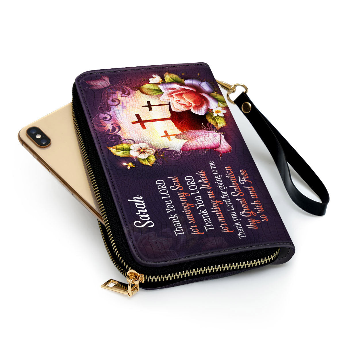 Thank You Lord For Giving To Me Clutch Purse For Women - Personalized Name - Christian Gifts For Women