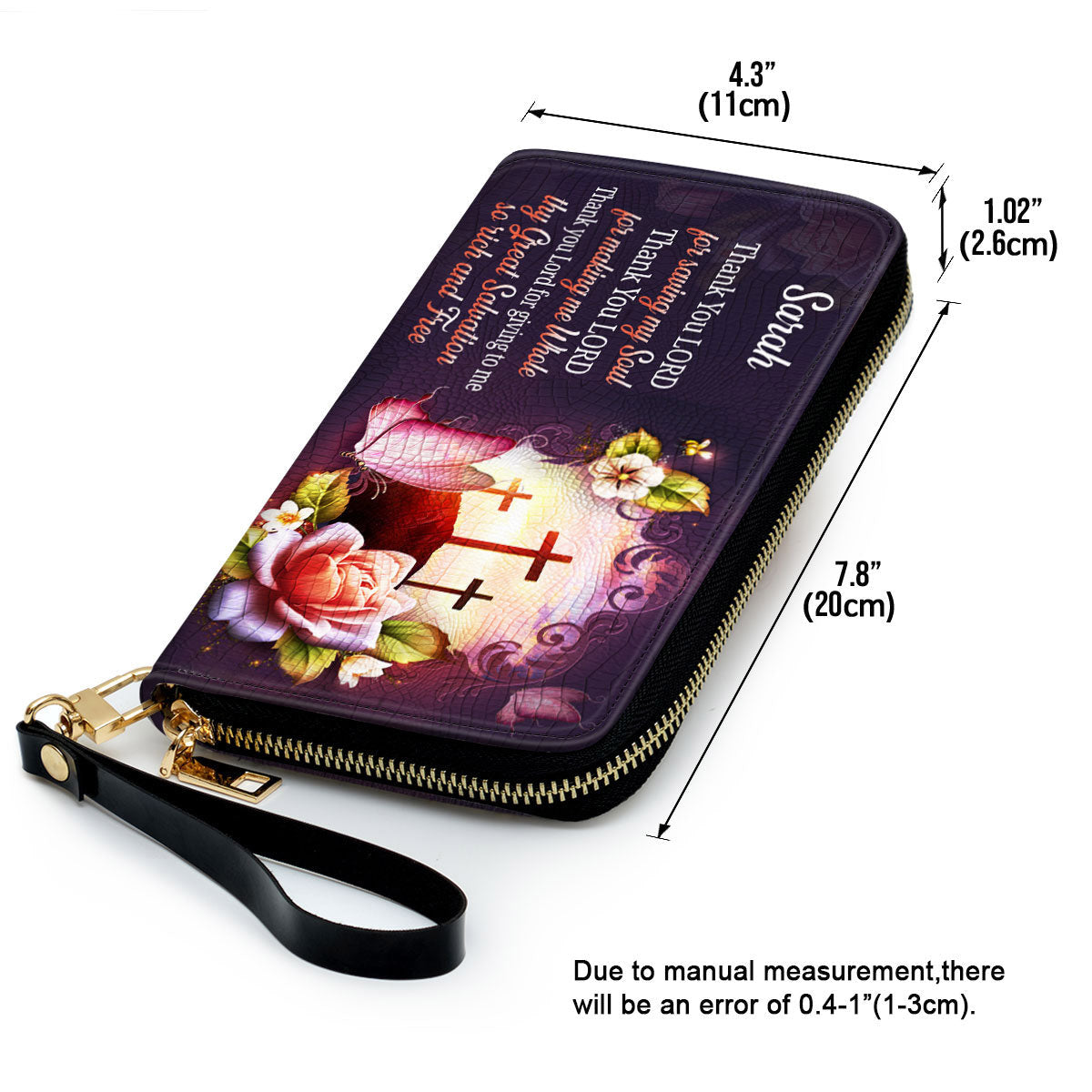 Thank You Lord For Giving To Me Clutch Purse For Women - Personalized Name - Christian Gifts For Women