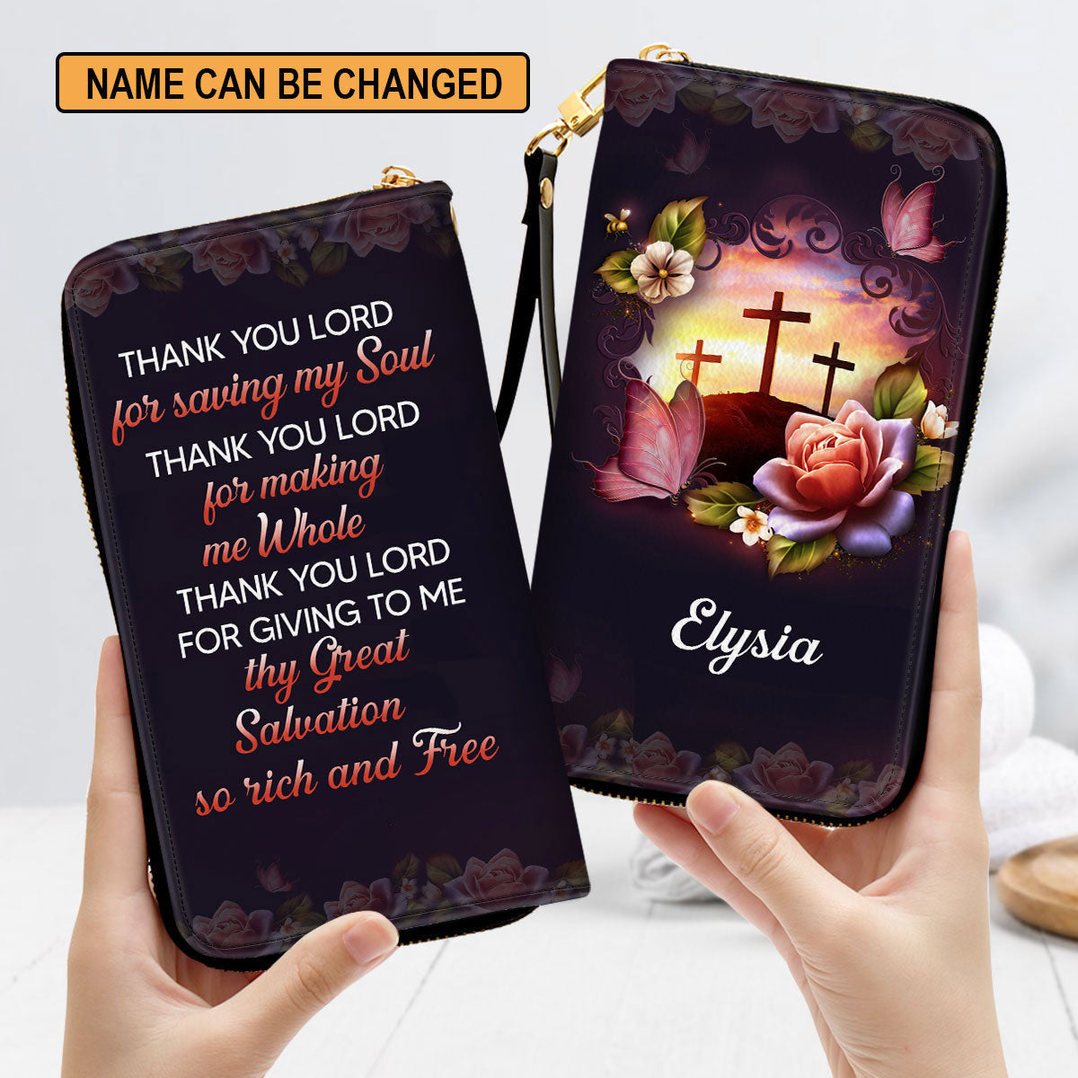 Thank You Lord For Saving My Soul Gifts For Women Of God Clutch Purse For Women - Personalized Name - Christian Gifts For Women
