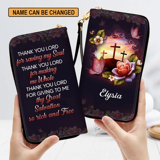 Thank You Lord For Saving My Soul Gifts For Women Of God Clutch Purse For Women - Personalized Name - Christian Gifts For Women