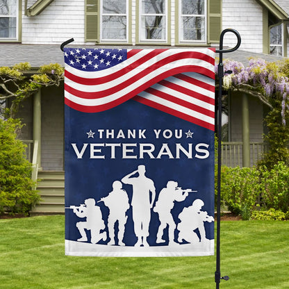 Thank You Veterans The US American Flag - Outdoor House Flags - Decorative Flags