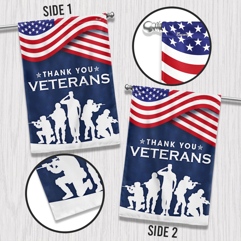 Thank You Veterans The US American Flag - Outdoor House Flags - Decorative Flags