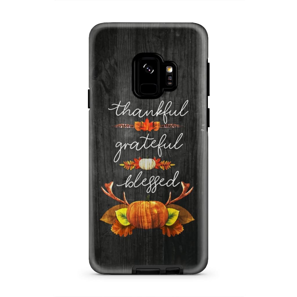 Thankful Grateful Blessed - Christian Thanksgiving Phone Case - Inspirational Bible Scripture iPhone Cases