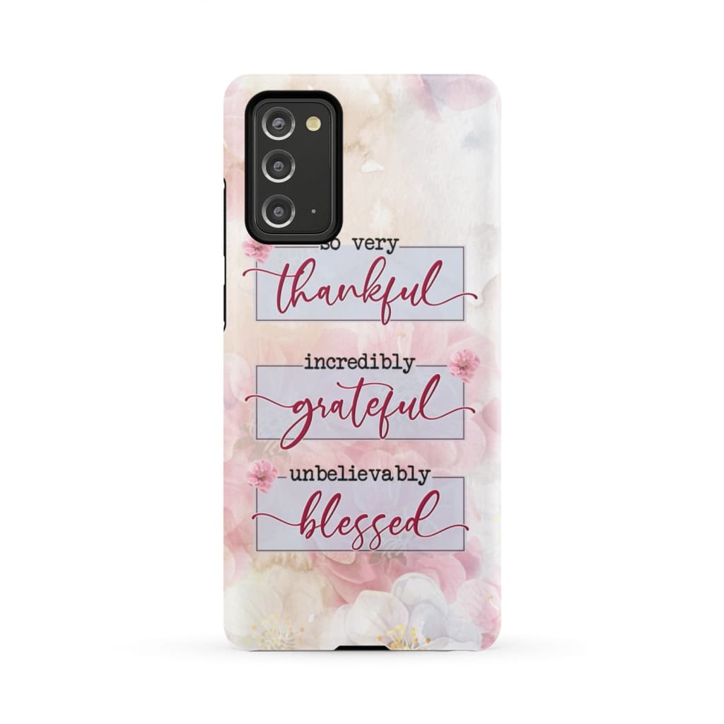 Thankful Grateful Blessed Floral Christian Phone Case - Christian Gifts - Inspirational Bible Scripture iPhone Cases