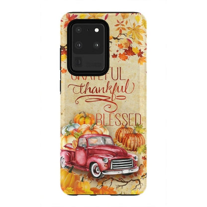 Thankful Grateful Blessed Happy Thanksgiving Phone Case - Inspirational Bible Scripture iPhone Cases