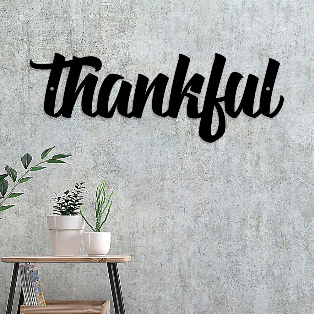 Thankful Metal Sign - Christian Metal Wall Art - Religious Metal Wall Art