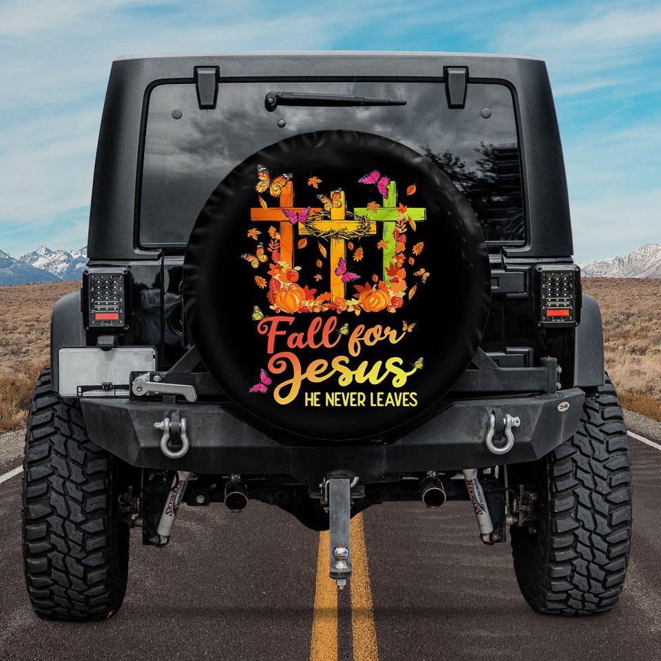 Thanks Giving Fall For Jesus Fall Season Car Decor Spare Tire Cover