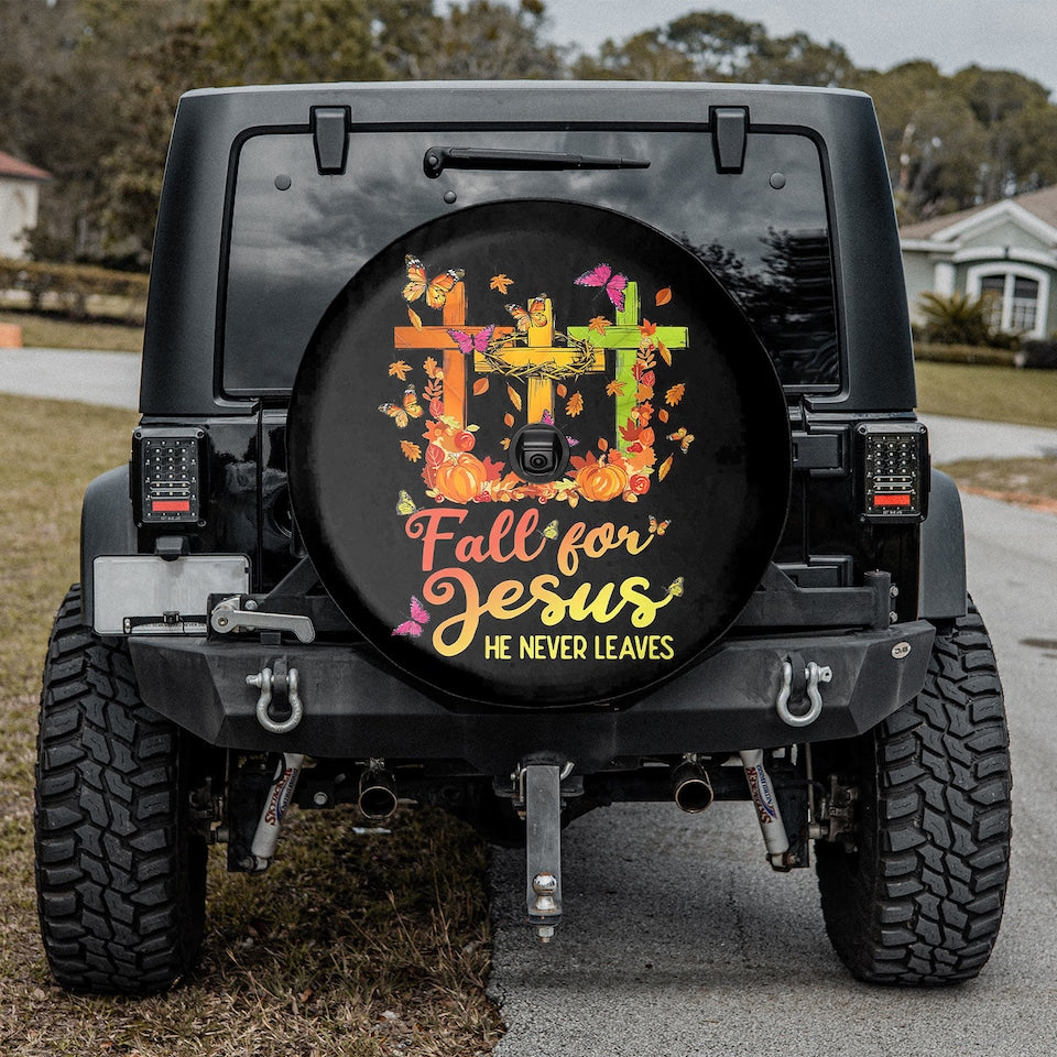 Thanks Giving Fall For Jesus Fall Season Car Decor Spare Tire Cover