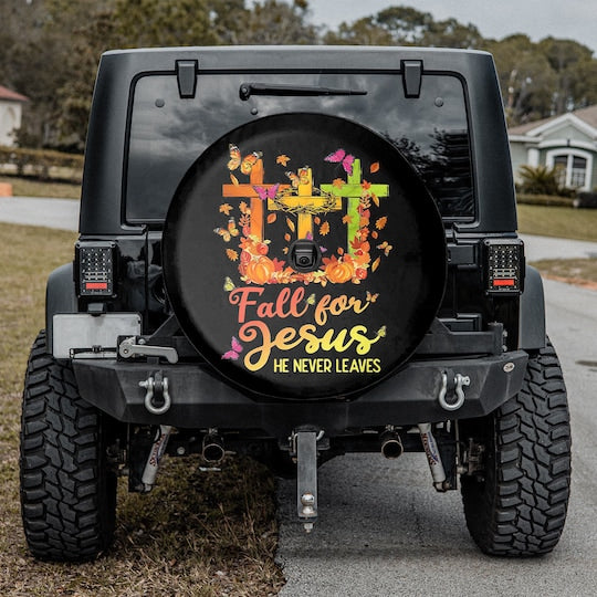 Thanks Giving Fall For Jesus Fall Season Car Decor Spare Tire Cover