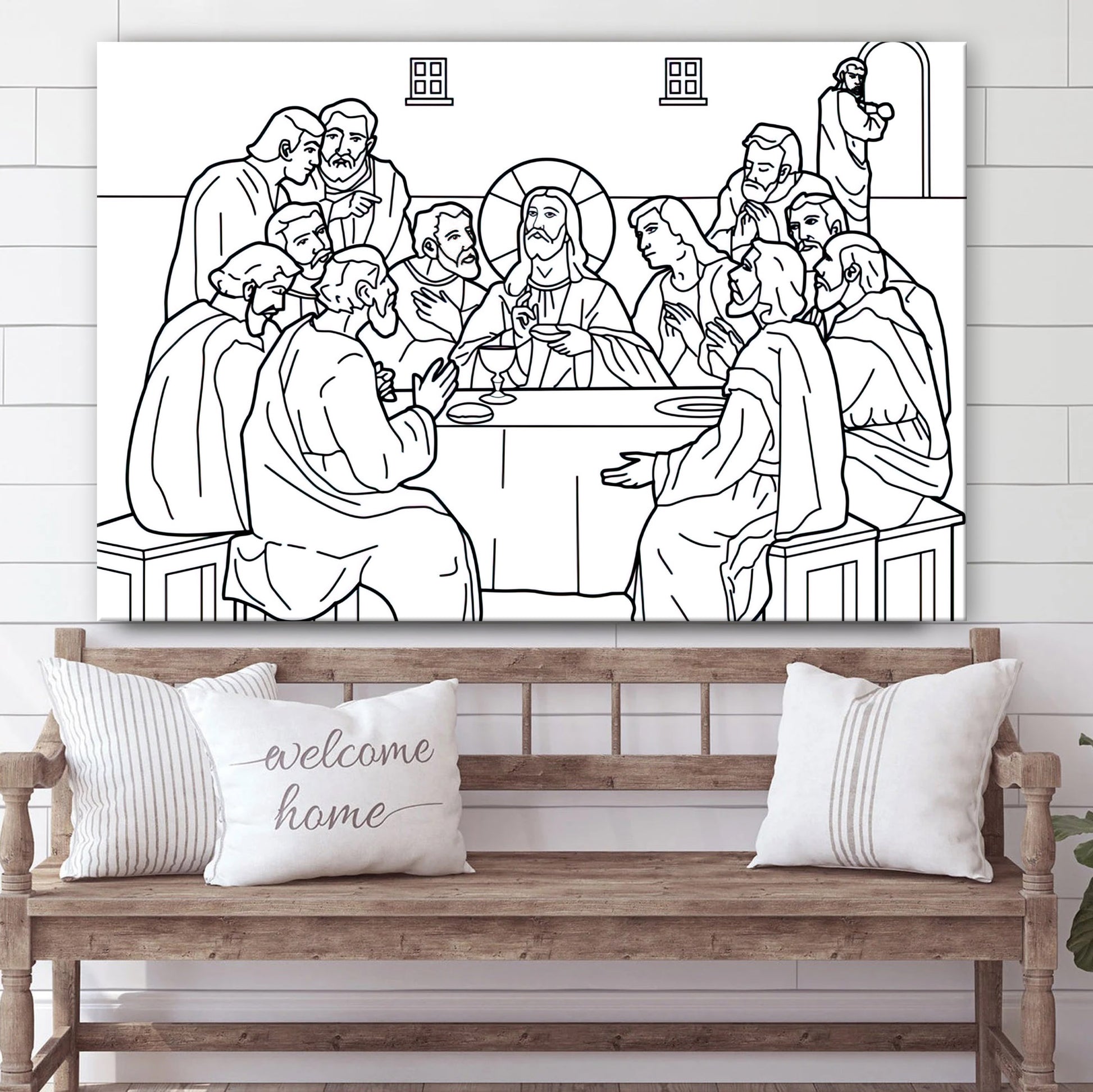 Jesus The Last Supper Canvas Wall Art - Christian Wall Posters