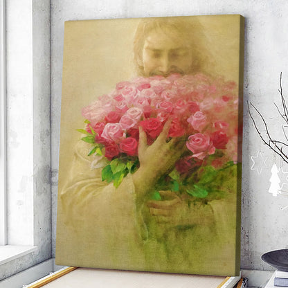 Jesus, Rose of Sharon - Jesus Wall Art - Christian Canvas Prints - Faith Canvas - Gift For Christian - Ciaocustom