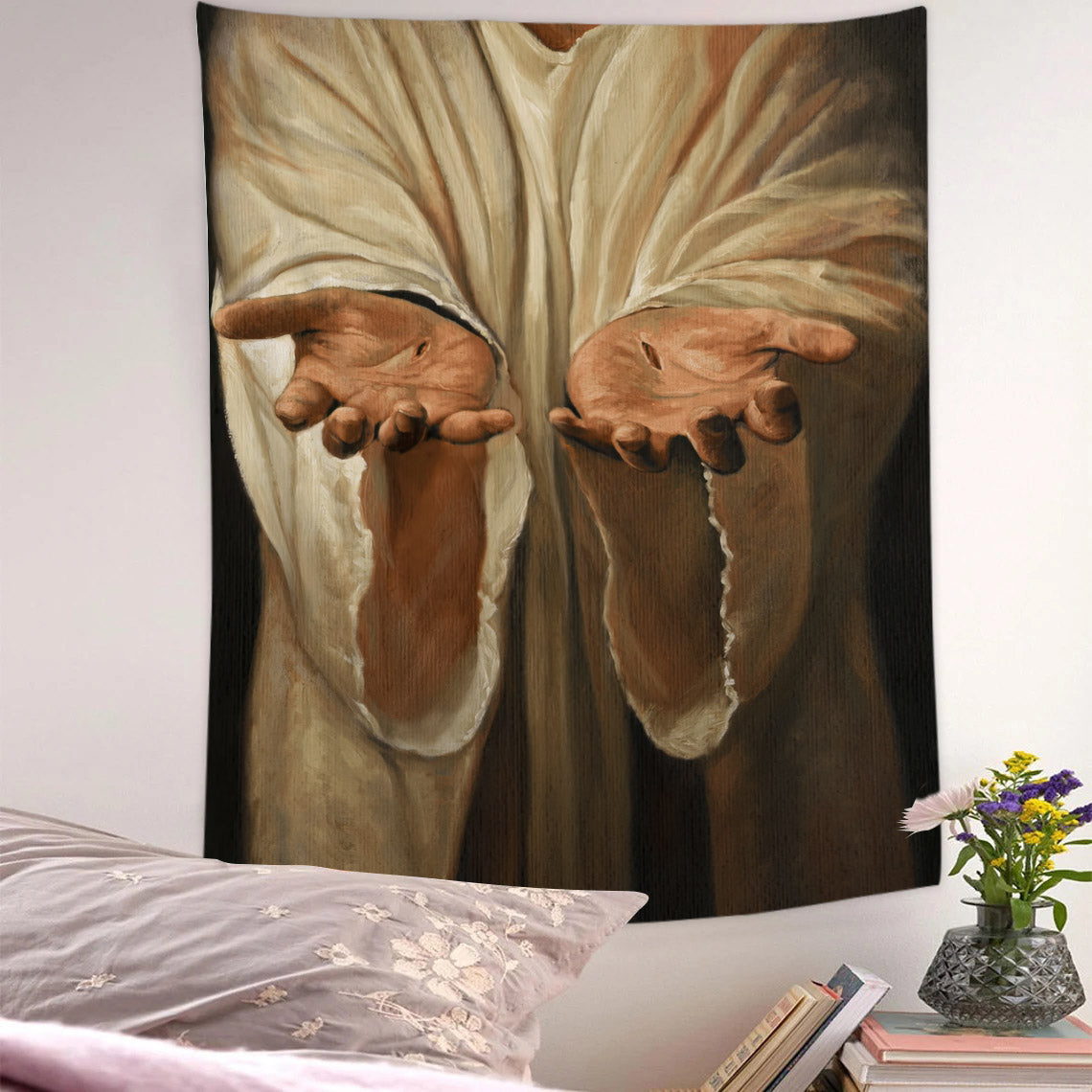 Saving Hand Of God Tapestry- Jesus Tapestry - Religious Tapestry Wall Hangings - Bible Verse Wall Tapestry - Christian Tapestry - Ciaocustom Is From Ciaocustom