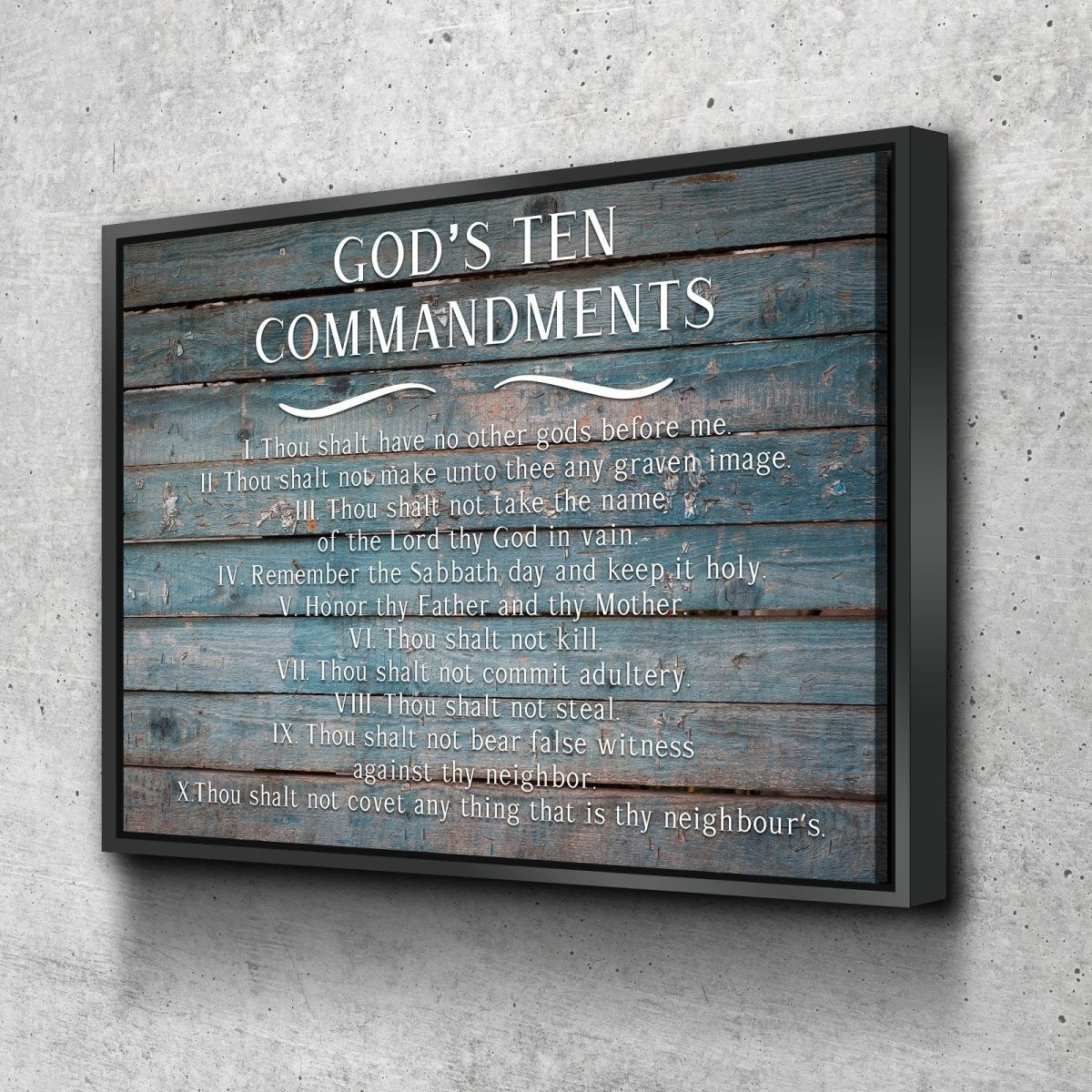 The 10 Commandments Rustic Wall Image - Christian Canvas Wall Art