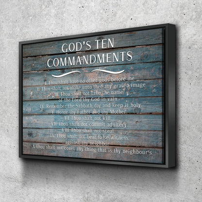 The 10 Commandments Rustic Wall Image - Christian Canvas Wall Art