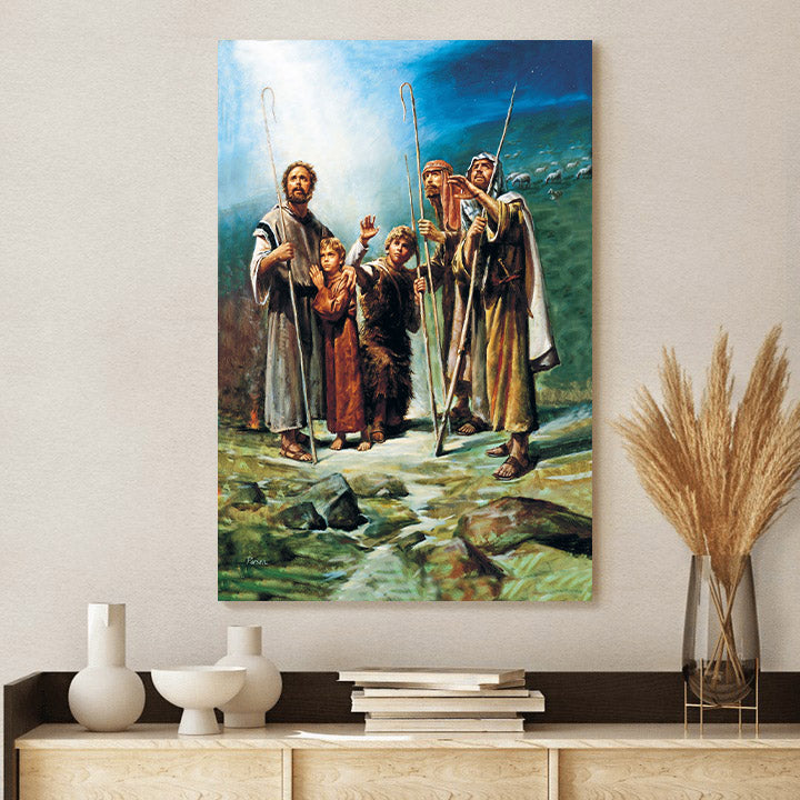 The Announcement Of Christ’s Birth To The Shepherds Canvas Pictures - Religious Wall Art Canvas - Christian Paintings For Home