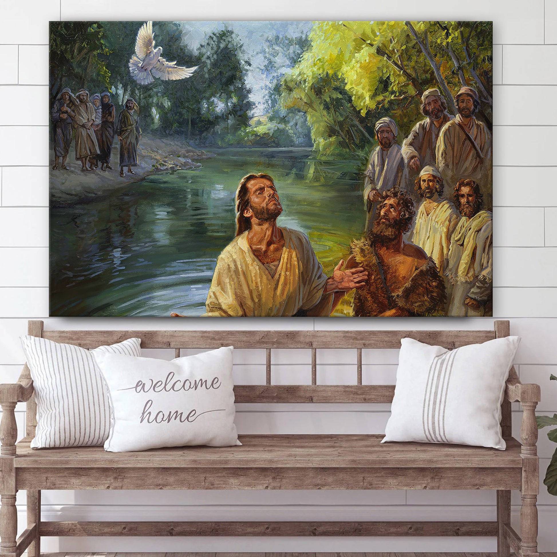 The Baptism Of Jesus Canvas Pictures - Jesus Christ Canvas Art - Christian Wall Canvas