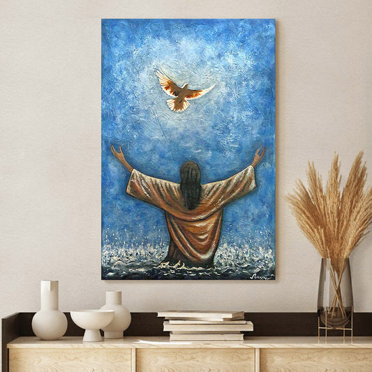 The Baptism Of Jesus Christ Painting Canvas Wall Art - Jesus Portrait Picture - Religious Gift - Christian Wall Art Decor