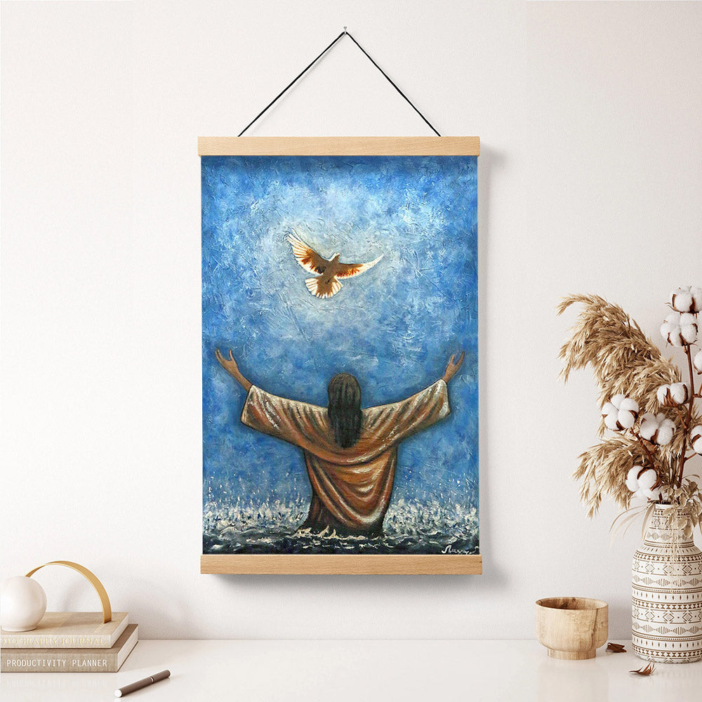 The Baptism Of Jesus Christ Painting Hanging Canvas Wall Art - Jesus Portrait Picture - Religious Gift - Christian Wall Art Decor