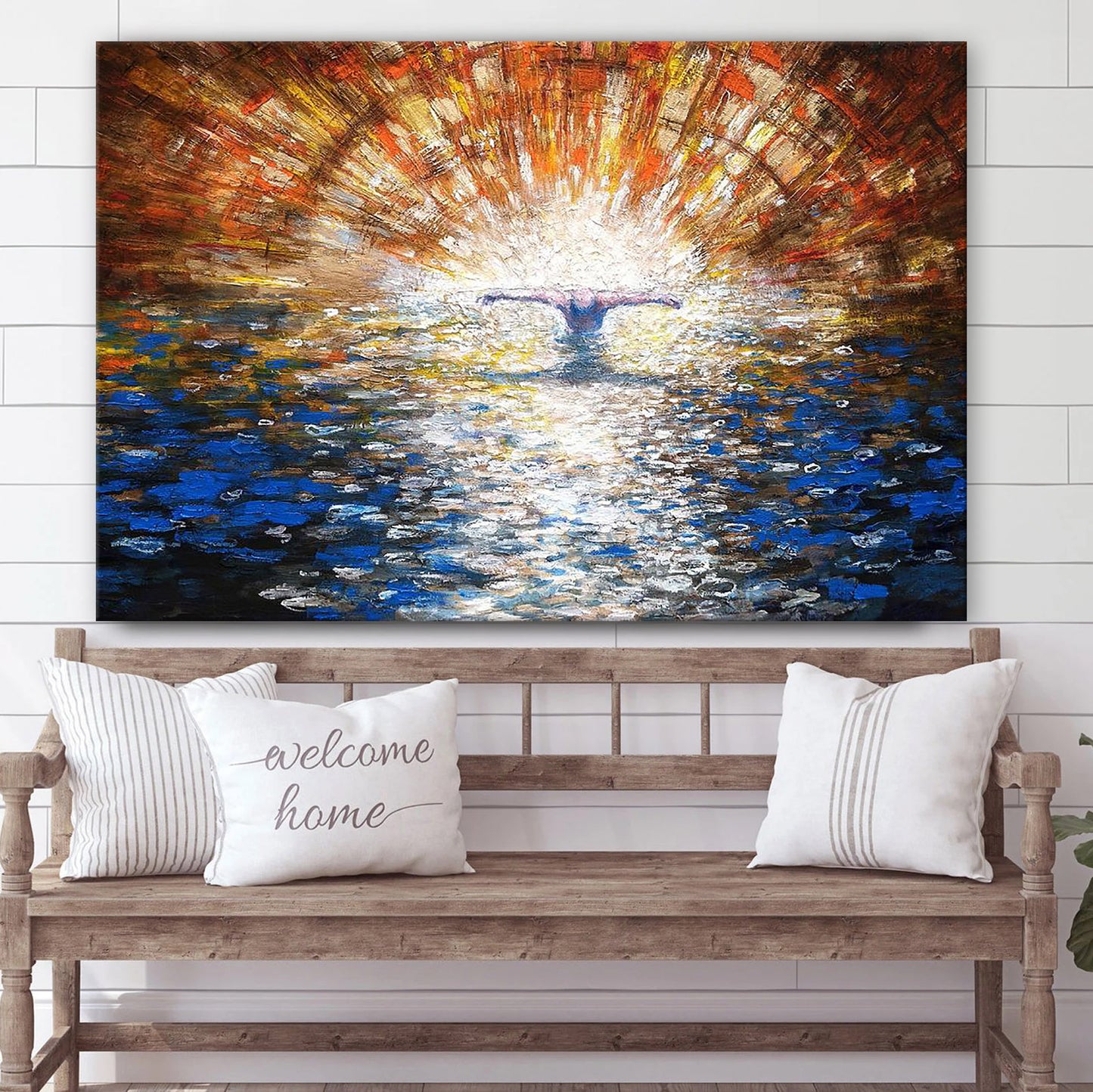 The Baptism Of The Christ Ii Canvas Wall Art - Jesus Baptism Canvas - Christian Paintings For Home