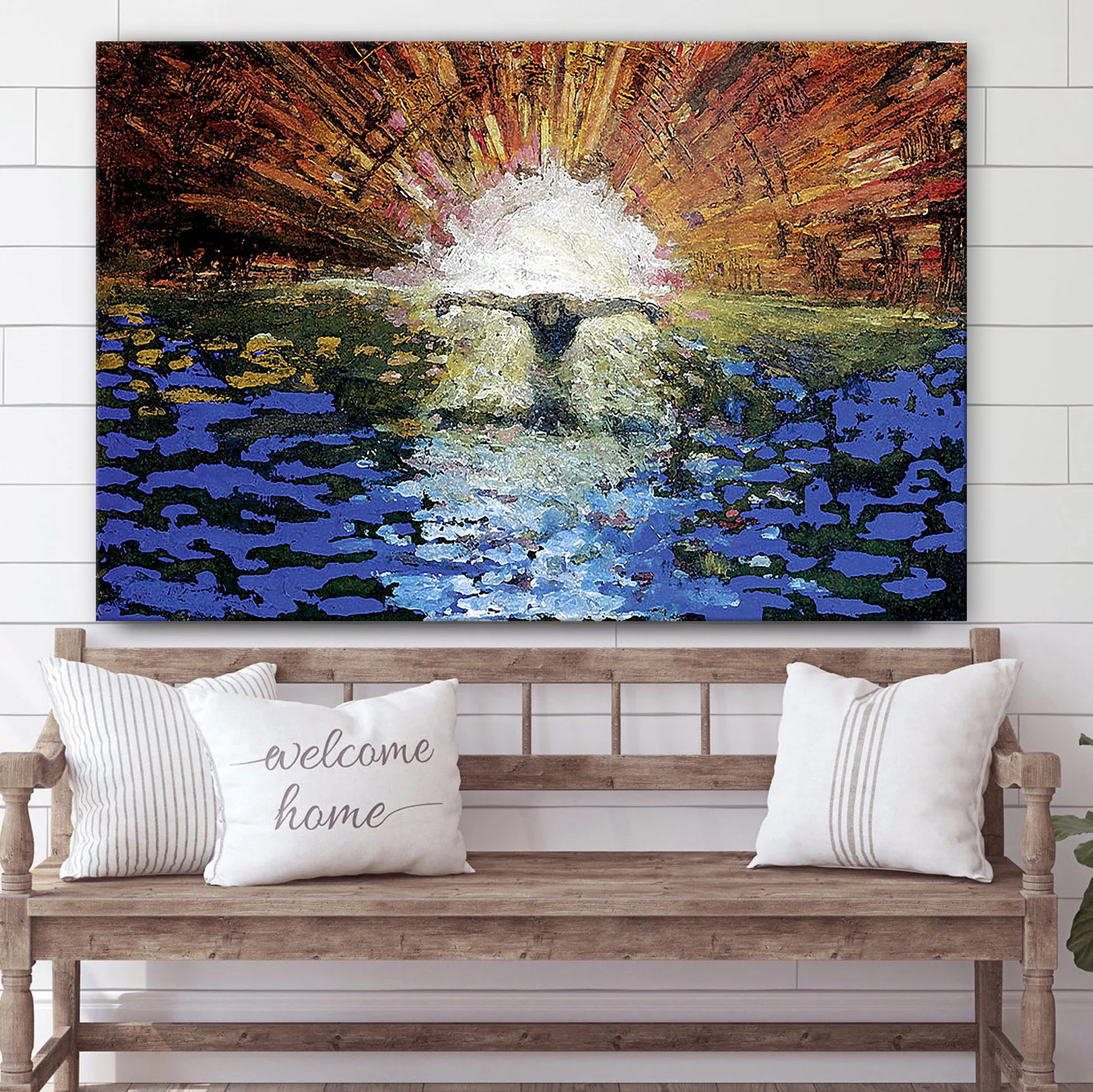 The Baptism Of The Christ Iv Canvas Wall Art - Jesus Baptism Canvas - Christian Paintings For Home