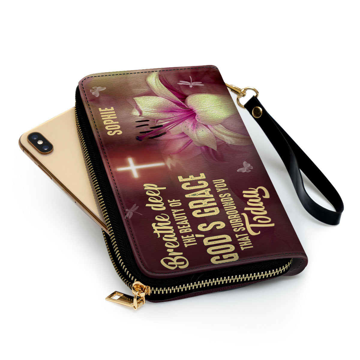 The Beauty Of God‘S Grace That Surrounds You Today Clutch Purse For Women - Personalized Name - Christian Gifts For Women