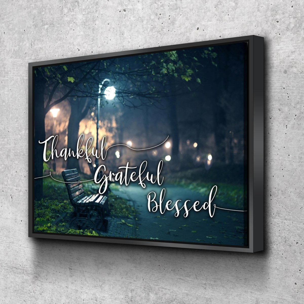The Bench Thankful, Grateful & Blessed Wall Decor - Christian Canvas Wall Art