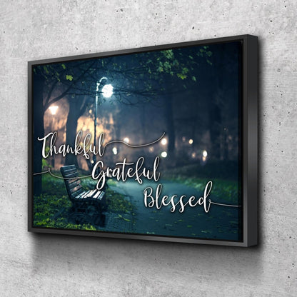 The Bench Thankful, Grateful & Blessed Wall Decor - Christian Canvas Wall Art