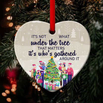 The Best Gift For Christmas Is The Presence Of Family - Christmas Ceramic Heart Ornament - Christian Hanging Gift