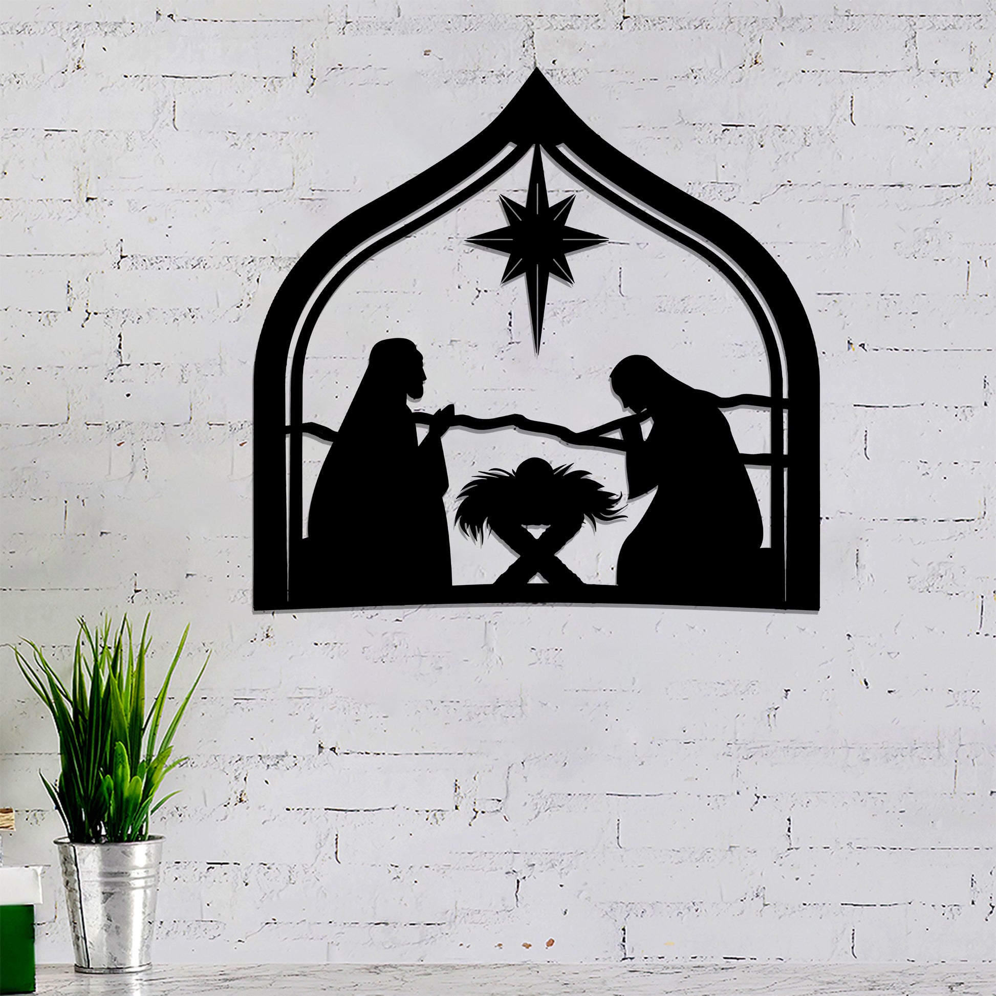 The Birth of Jesus Metal Sign - Nativity Metal Sign - Christmas Metal Art - Ciaocustom