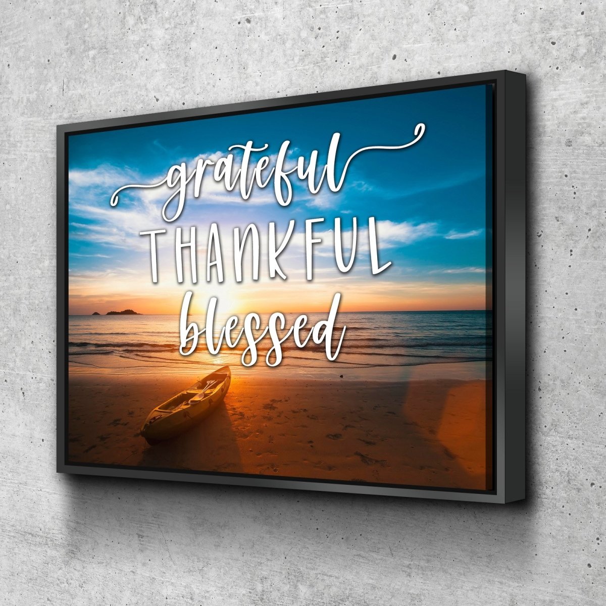 The Boat Thankful, Grateful & Blessed Wall Decor - Christian Canvas Wall Art