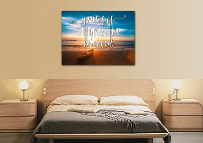 The Boat Thankful, Grateful & Blessed Wall Decor - Christian Canvas Wall Art