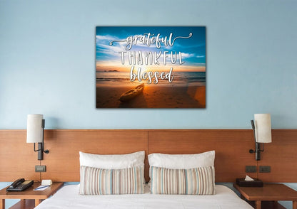 The Boat Thankful, Grateful & Blessed Wall Decor - Christian Canvas Wall Art