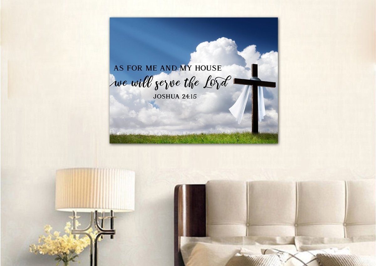 The Breeze As For Me And My House We Will Serve The Lord Wall Art - Christian Canvas Wall Art