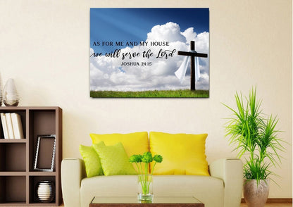 The Breeze As For Me And My House We Will Serve The Lord Wall Art - Christian Canvas Wall Art