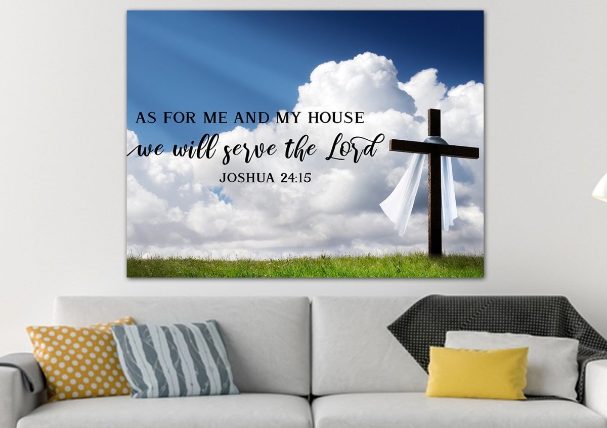 The Breeze As For Me And My House We Will Serve The Lord Wall Art - Christian Canvas Wall Art