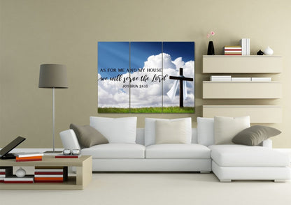 The Breeze As For Me And My House We Will Serve The Lord Wall Art - Christian Canvas Wall Art