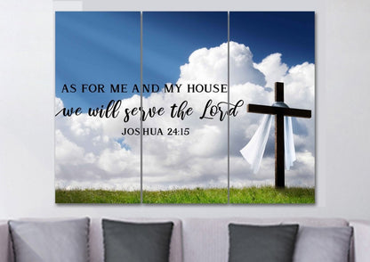 The Breeze As For Me And My House We Will Serve The Lord Wall Art - Christian Canvas Wall Art