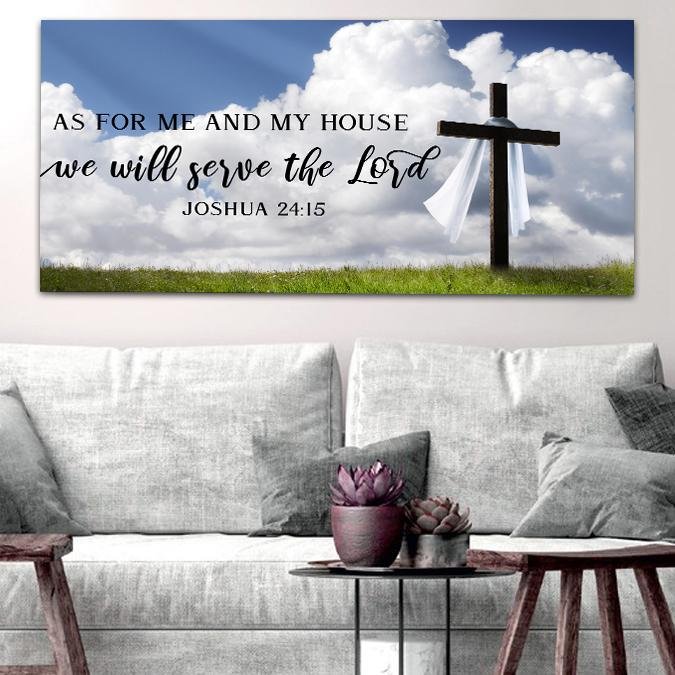 The Breeze As For Me And My House We Will Serve The Lord Wall Art - Christian Canvas Wall Art