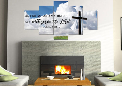 The Breeze As For Me And My House We Will Serve The Lord Wall Art - Christian Canvas Wall Art