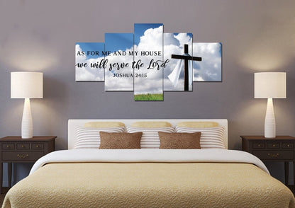 The Breeze As For Me And My House We Will Serve The Lord Wall Art - Christian Canvas Wall Art
