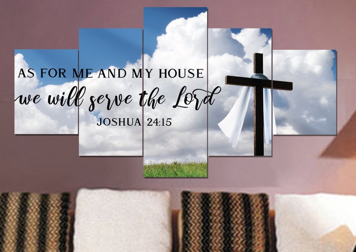 The Breeze As For Me And My House We Will Serve The Lord Wall Art - Christian Canvas Wall Art