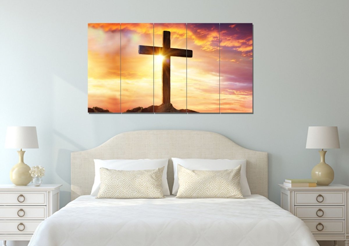 The Bright Cross Wall Art - Christian Canvas Wall Art