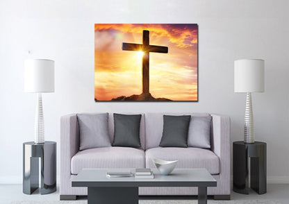 The Bright Cross Wall Art - Christian Canvas Wall Art