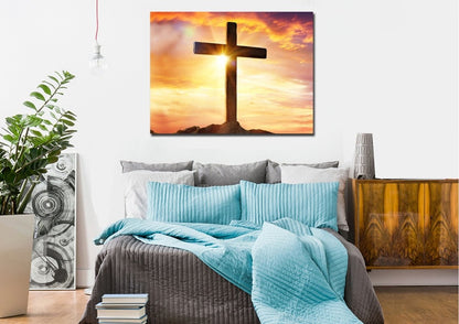 The Bright Cross Wall Art - Christian Canvas Wall Art