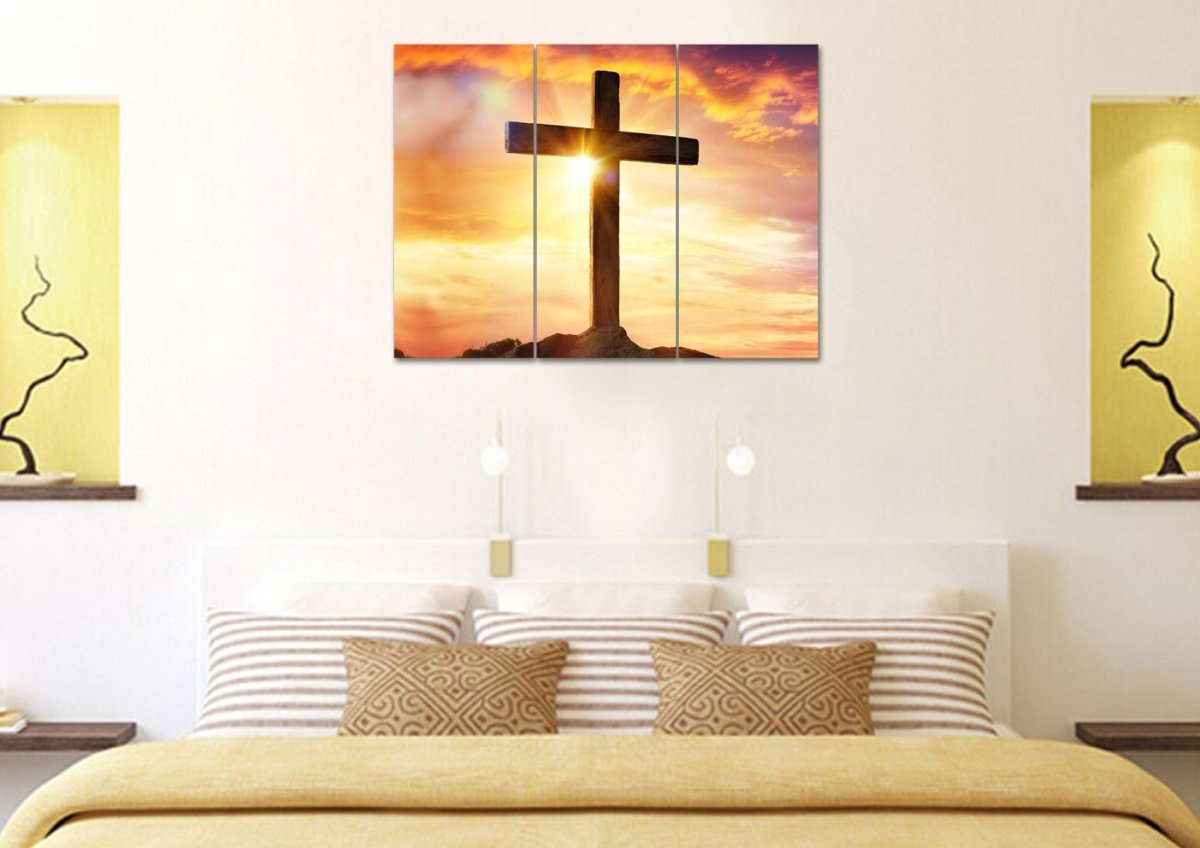 The Bright Cross Wall Art - Christian Canvas Wall Art