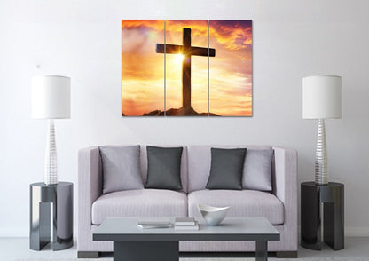 The Bright Cross Wall Art - Christian Canvas Wall Art