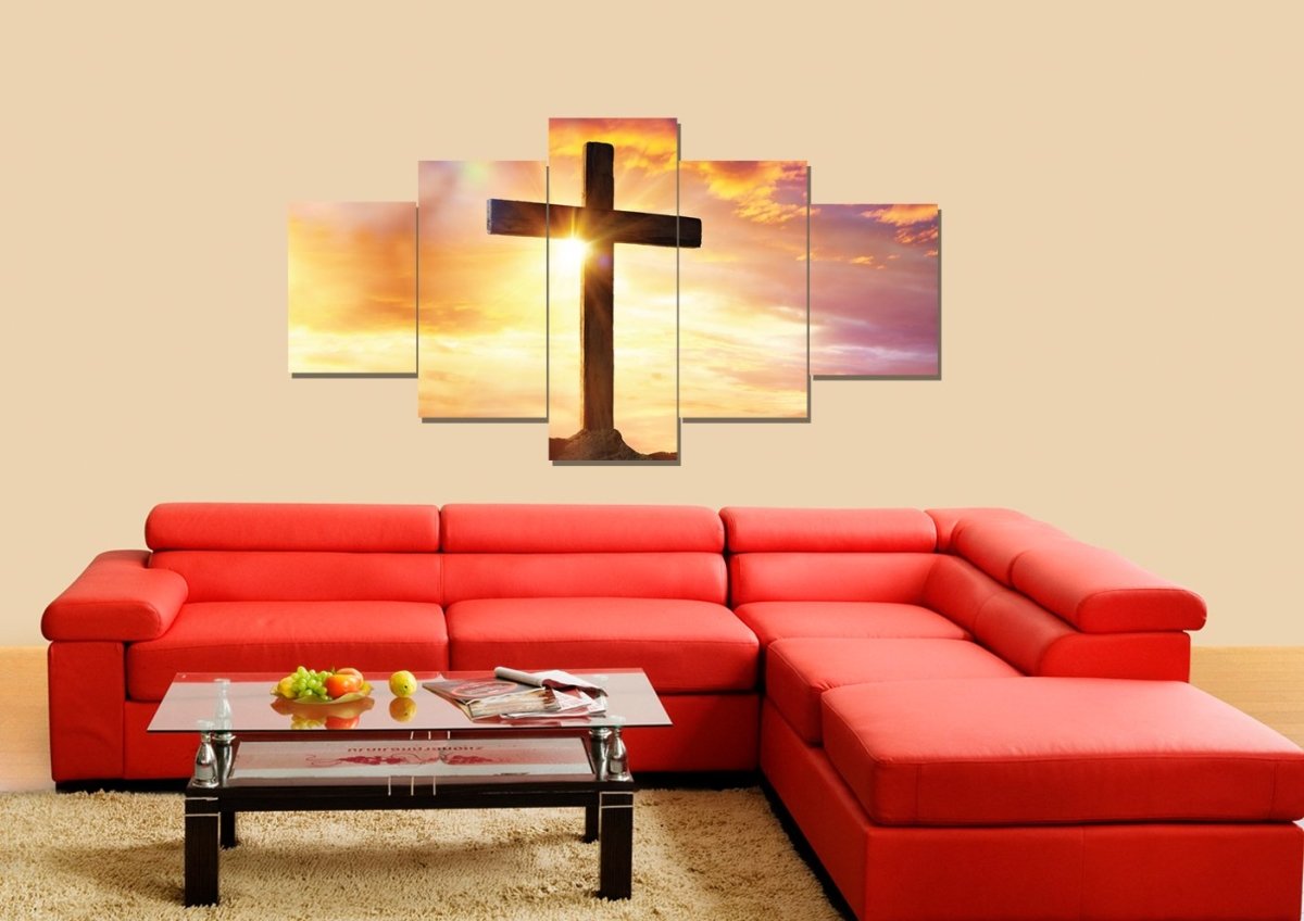 The Bright Cross Wall Art - Christian Canvas Wall Art