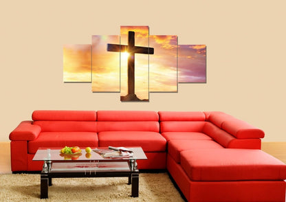 The Bright Cross Wall Art - Christian Canvas Wall Art