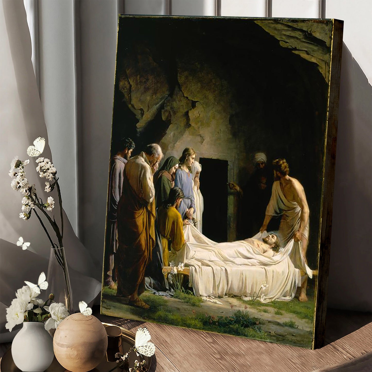 The Burial Of Jesus Canvas Wall Art - Christan Wall Decor